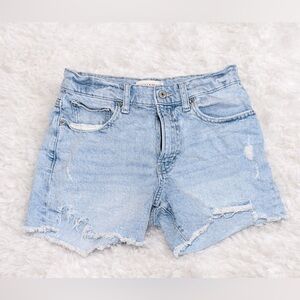 Lucky Brand Distressed Denim Shorts Light Wash Frayed Hem Size 2/26